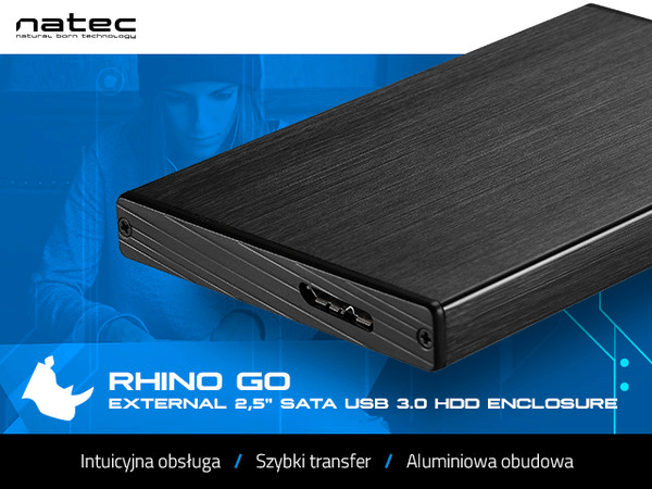 Obudowa HDD Zewnętrzna Sata Natec Rhino Go 2.5" USB 3.0