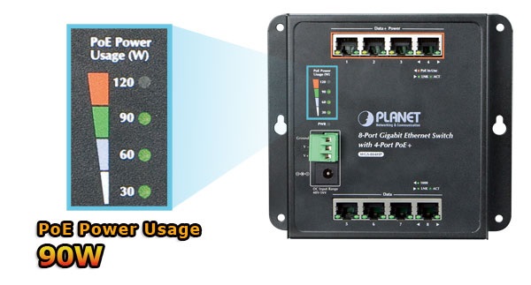 SWITCH PLANET WGS-804HP 8-PORT 1000BASE-T+4PORT POE+ PRZEMYSŁOWY NIEZARZĄDZALNY 3