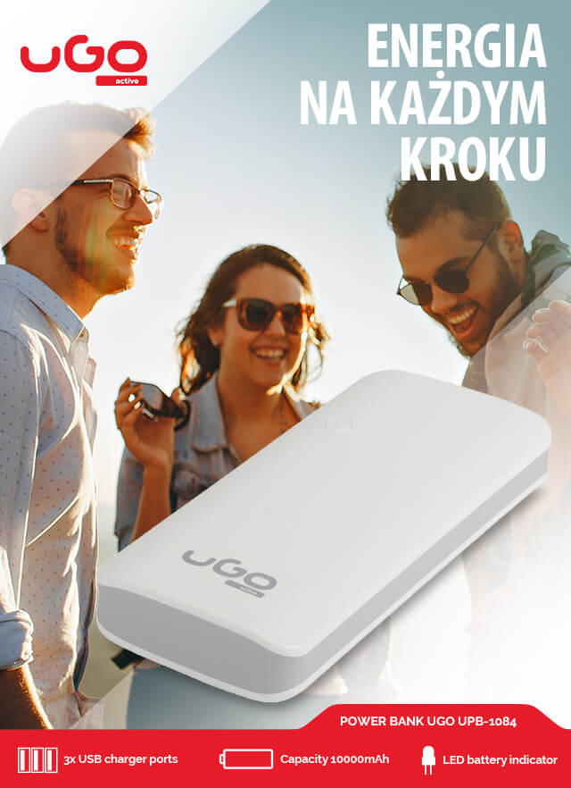 Power Bank Ugo UPB-1084 10000mAh Biały 3xUSB