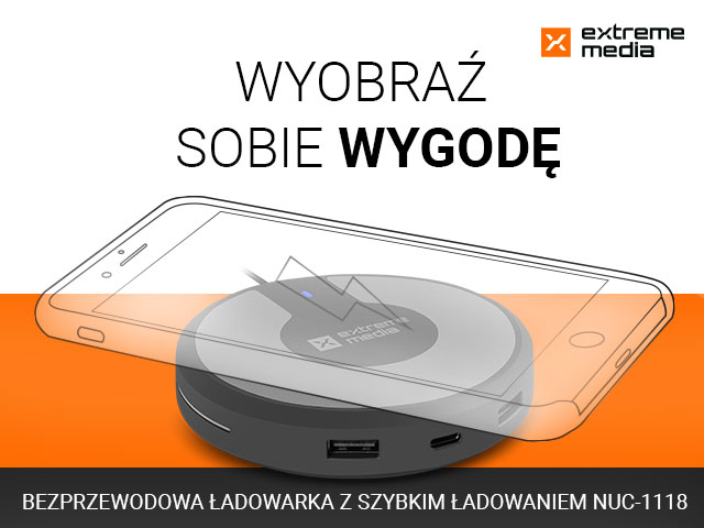 Ładowarka Adapter Napięcia Bezprzewodowa 1xTYPE-C 2xUSB Extreme Media