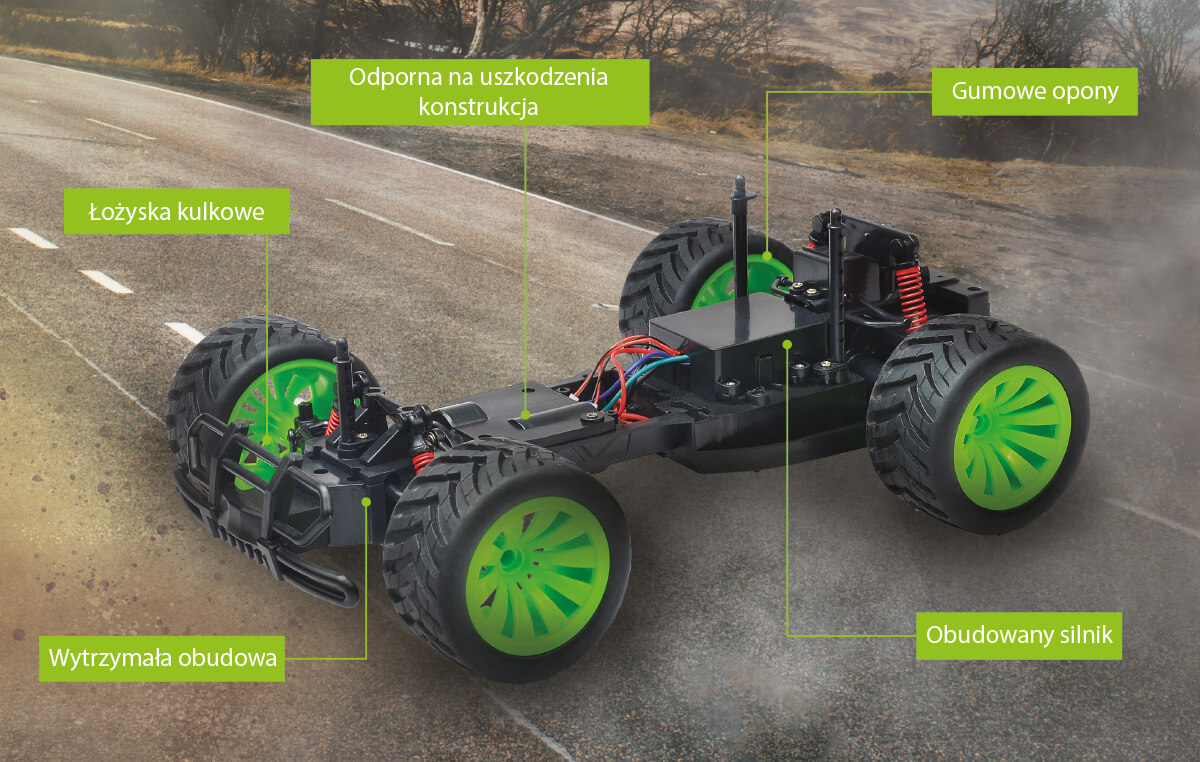 Samochód Zdalnie Sterowany Ugo Scout 1:16 25km/h cechy