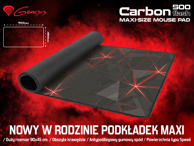 Podkładka Pod Mysz Genesis Carbon 500 Maxi Flash 900x450mm opis