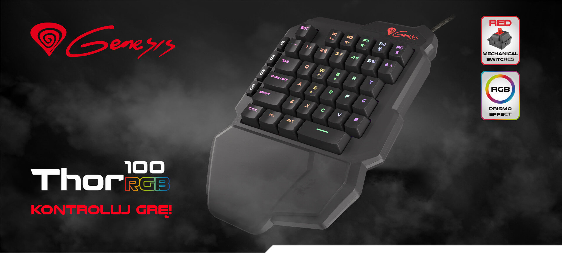 Klawiatura Dla Graczy Genesis Thor 100 Keypad Podświetlenie RGB Gamingowa NKG-1319