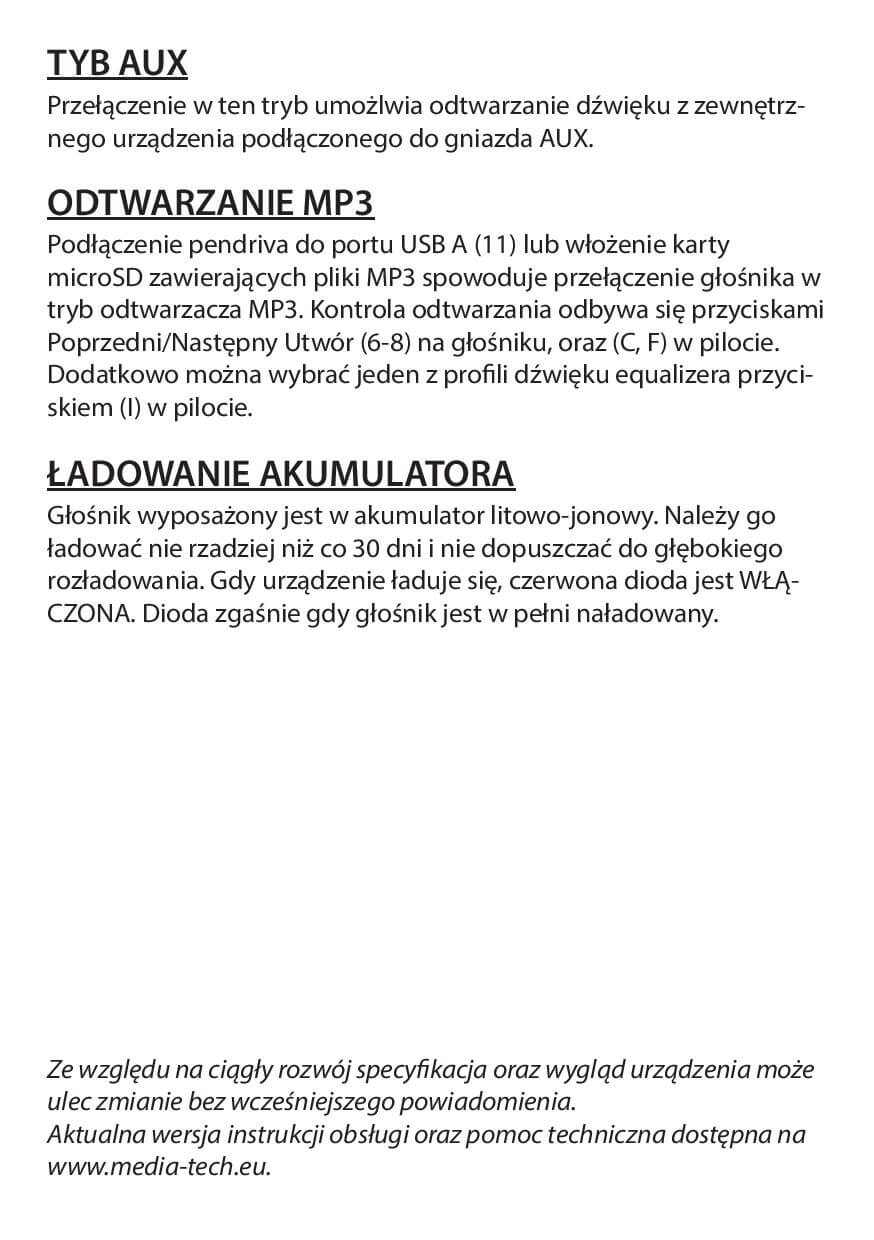 Instrukcja obsługi MT3165: 3