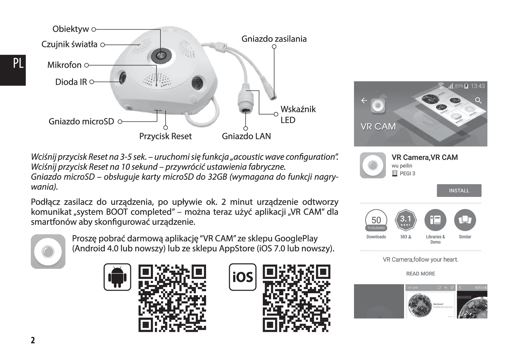 CLOUD IP CAM 360 -Kamera IP WIFI 360 stopni instrukcja obsługi 2