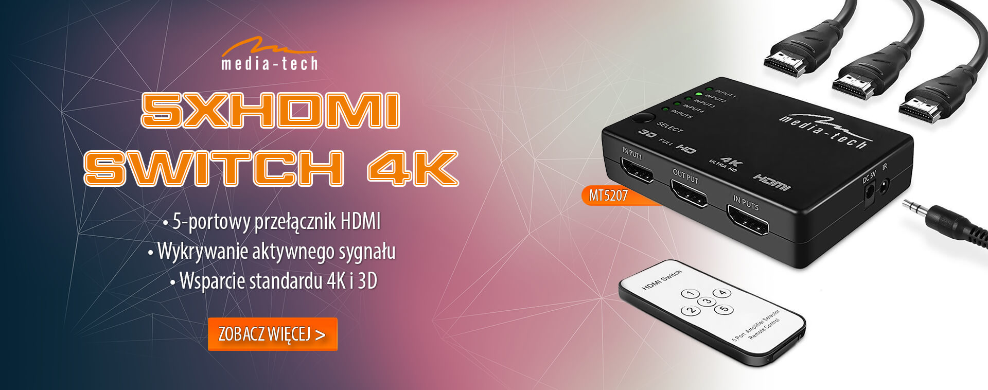 Przełącznik HDMI 5-portowy MT5207