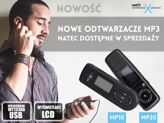 Nowe odtwarzacze MP3 Natec MP10, MP20