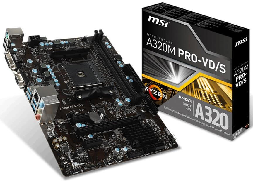 Płyta MSI A320M PRO-VD/S /AMD A320/DDR4/SATA3/USB3.0/PCIe3.0/AM4/mATX