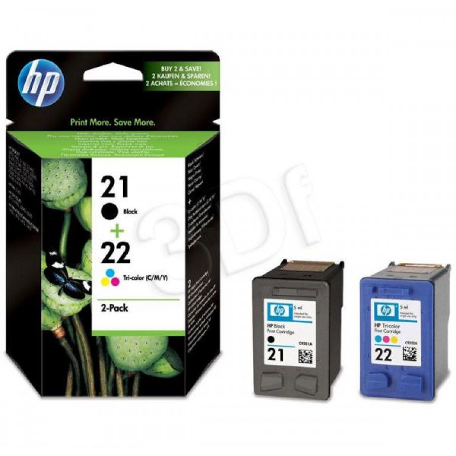 Pack HP21+HP22=SD367AE II Pack Bk+TriCol C9351AE+C9352AE