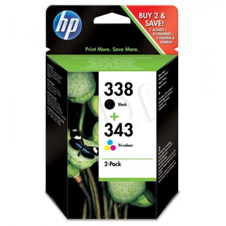 Pack HP338+HP343=SD449EE II Pack Bk+TriCol C8765EE+C8766EE