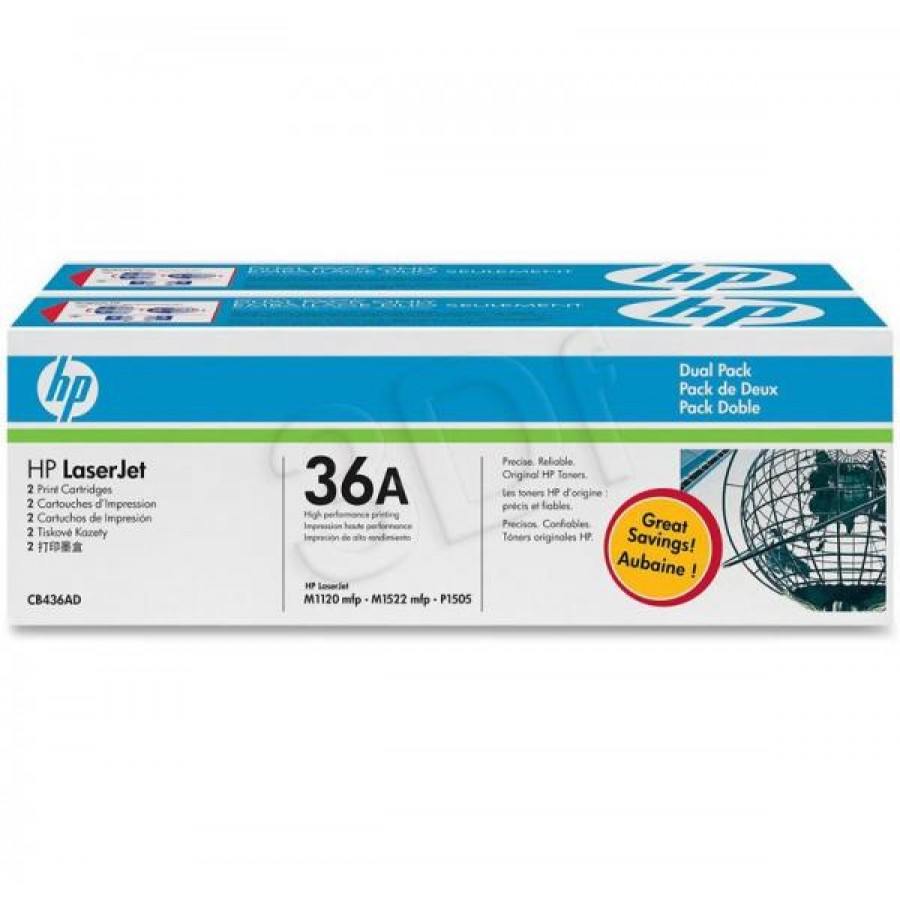 Toner HP36ax2=Cb436ad Ii Pack 2xbk 2xcb436a