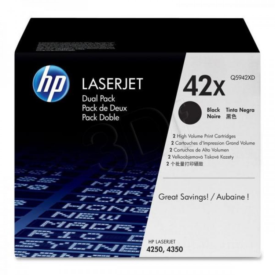 Q5942xd Toner Czarny 4250 4350 Dualpack