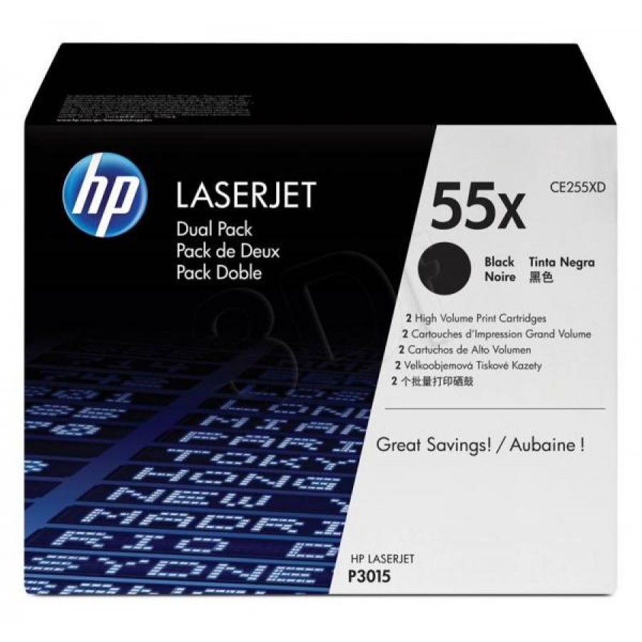 Toner HP55xx2=Ce255xd Ii Pack 2xbk 2xce255x