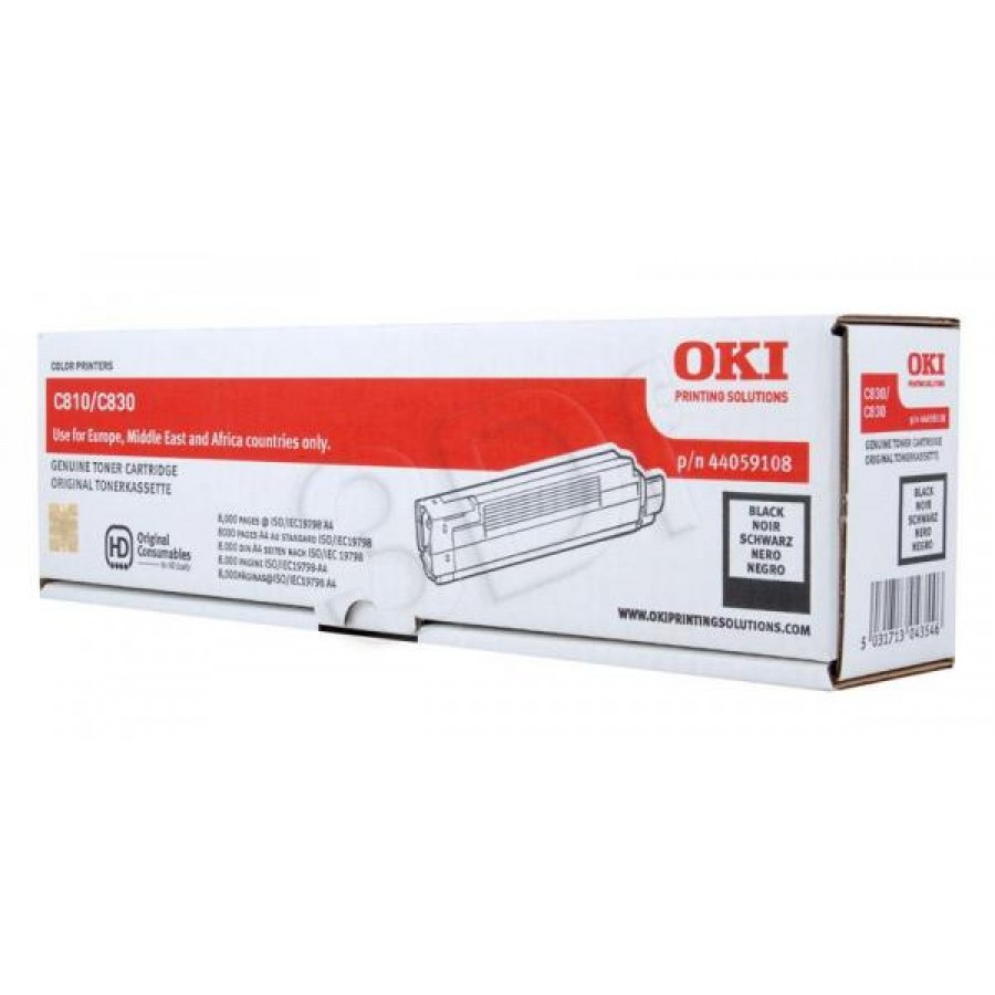 Toner Black Do Oki C800 8k