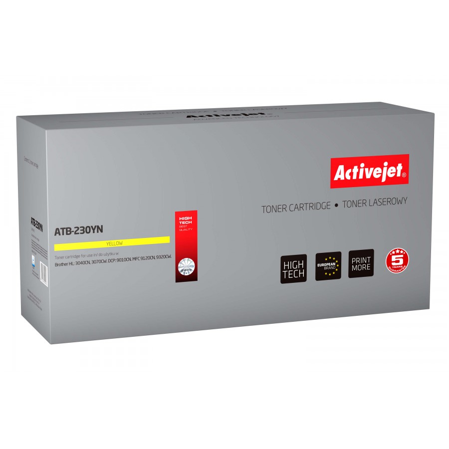 Activejet ATB-230yn Toner Yellow Do Drukarki Laserowej Brother Zamiennik Tn230y 1400stron