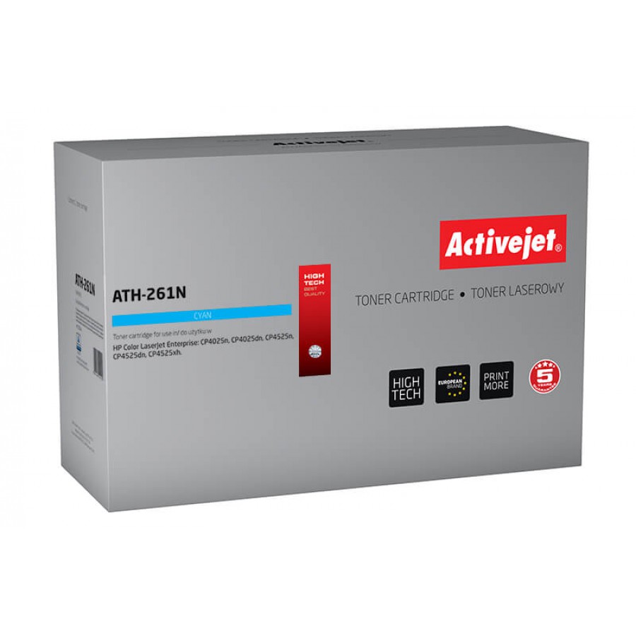 Activejet ATH-261n Toner Cyan Do Drukarki Laserowej HP Zamiennik Ce261a 11000stron