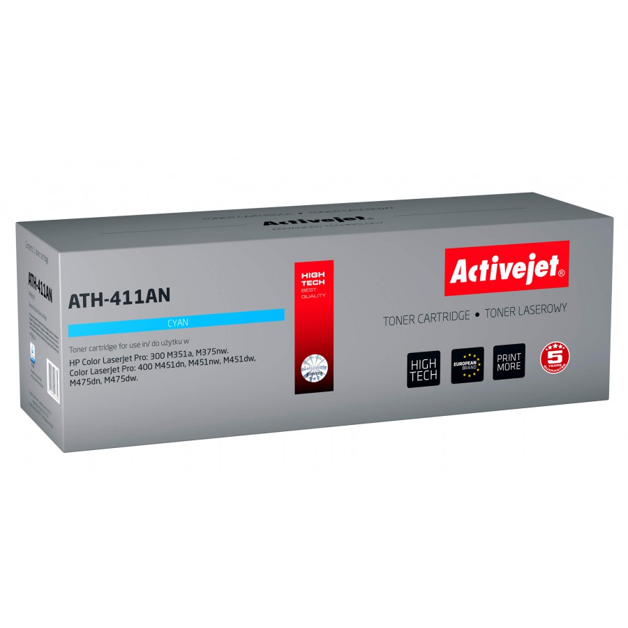 Activejet ATH-411an Toner Cyan Do Drukarki Laserowej HP Zamiennik 305a Ce411a