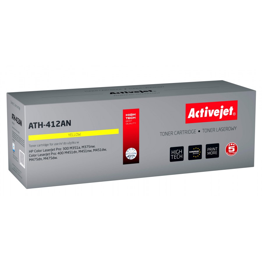 Activejet ATH-412an Toner Yellow Do Drukarki Laserowej HP Zamiennik 305a Ce412a