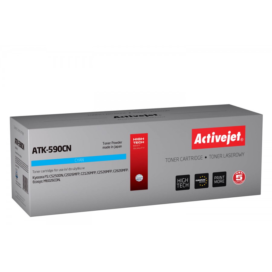 Activejet ATK-590cn Toner Do Drukarki Laserowej Kyocera Zamiennik TK-590c 5000stron