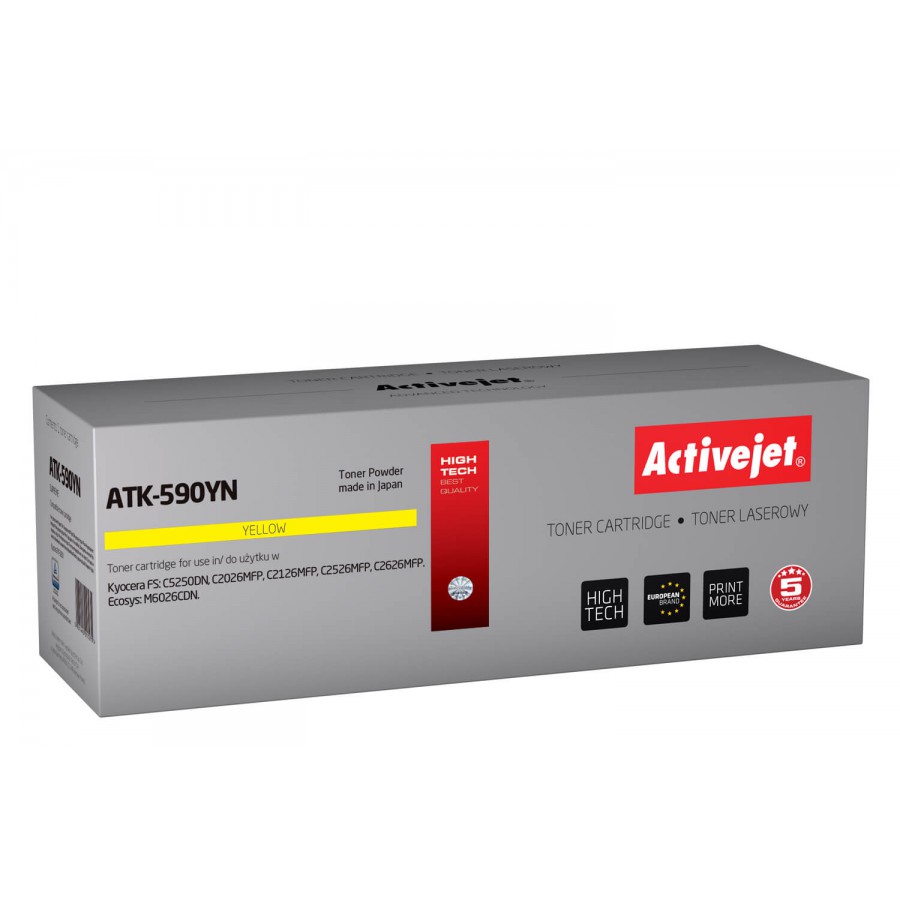 Activejet ATK-590yn Toner Yellow Do Drukarki Laserowej Kyocera Zamiennik Kyocera TK-590y 5000stron