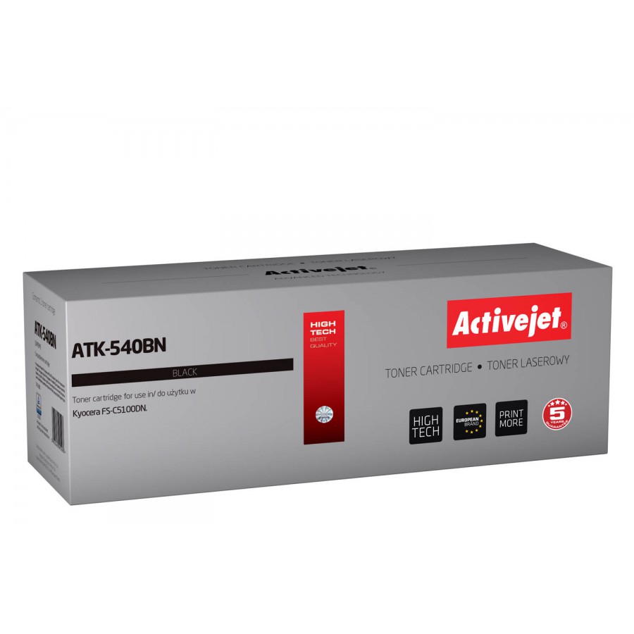 Activejet ATK-540bn Toner Black Do Drukarki Laserowej Kyocera Zamiennik TK-540bk 5000stron