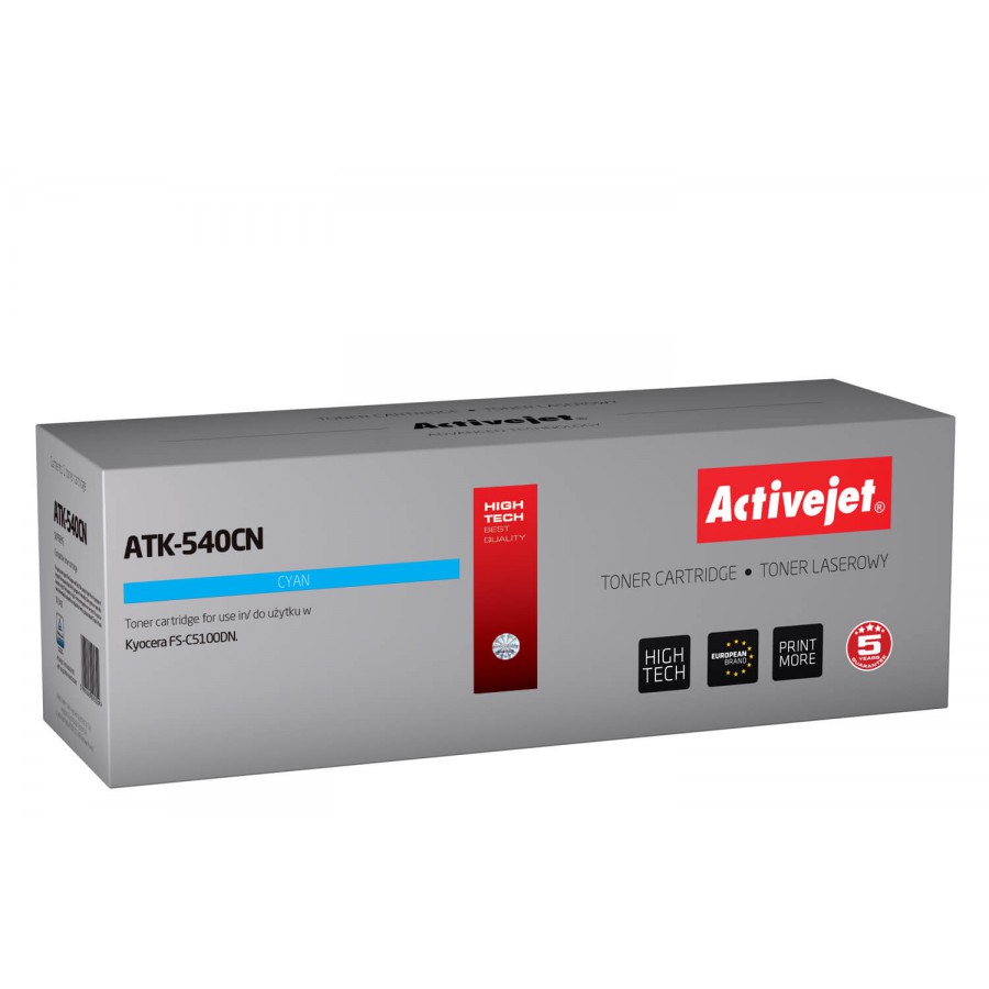 Activejet ATK-540cn Toner Cyan Do Drukarki Laserowej Kyocera Zamiennik TK-540c 4000stron