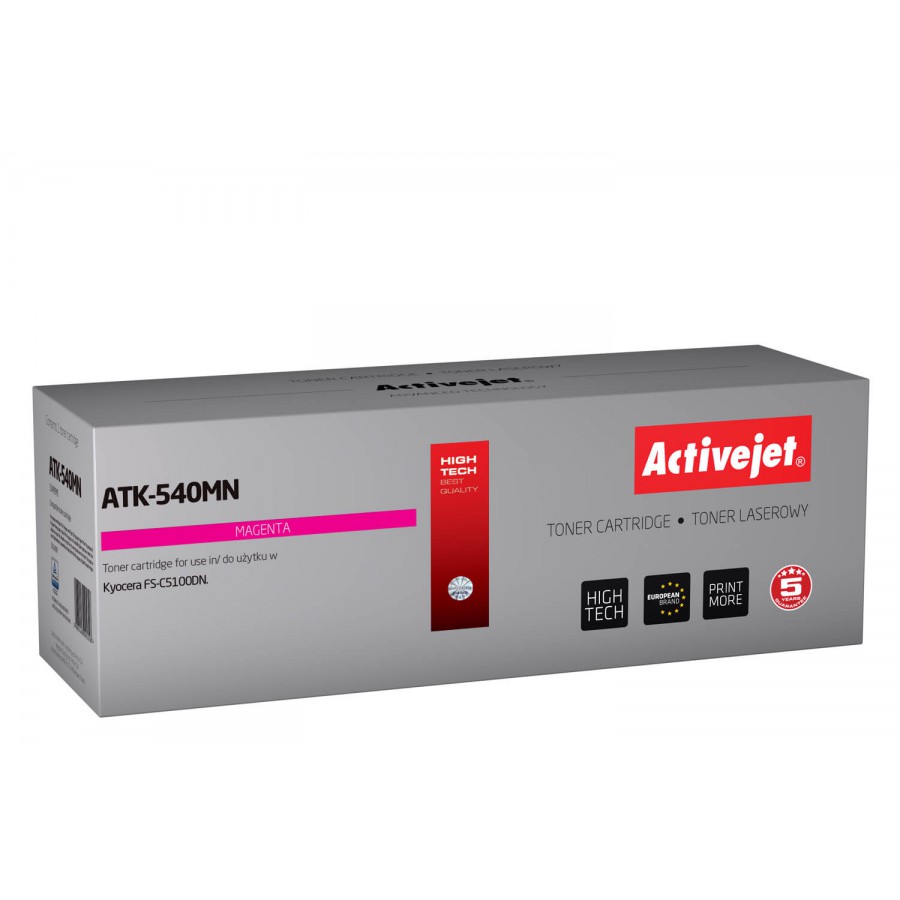 Activejet ATK-540mn Toner Magenta Do Drukarki Laserowej Kyocera Zamiennik TK-540m 4000stron