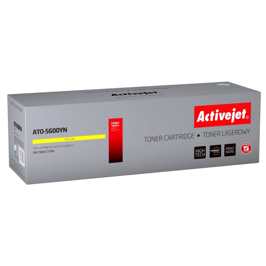 Activejet ATO-5600yn Żółty Toner Do Drukarki Laserowej Oki Zamiennik 43381905 2000stron