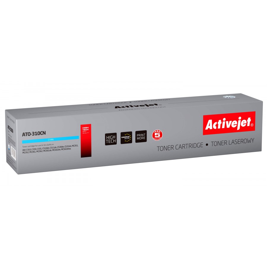 Activejet ATO-310cn Cyan Toner Do Drukarki Laserowej Oki Zamiennik 44469706 2000stron