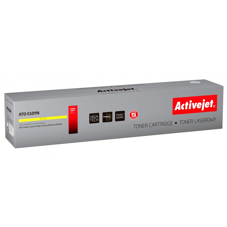 Activejet ATO-510yn Żółty Toner Do Drukarki Laserowej Oki Zamiennik 44469722 5000stron