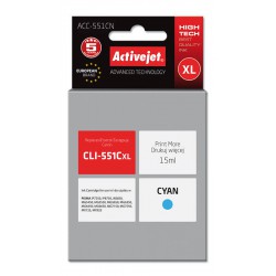 Activejet ACC-551cn Tusz Cyan Do Drukarki Canon Zamiennik Canon Cli-551c Chip 15ml