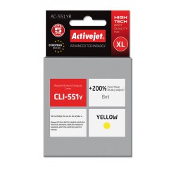 Activejet AC-551yr Tusz Yellow Do Drukarki Canon Zamiennik Cli-551y Chip 10ml