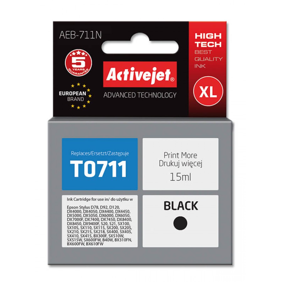 ActiveJet AEB-711N tusz czarny do drukarki Epson zamiennik Epson T0711 15ml