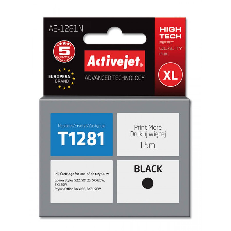 ActiveJet AE-1281N tusz czarny do drukarki Epson zamiennik Epson T1281 15ml