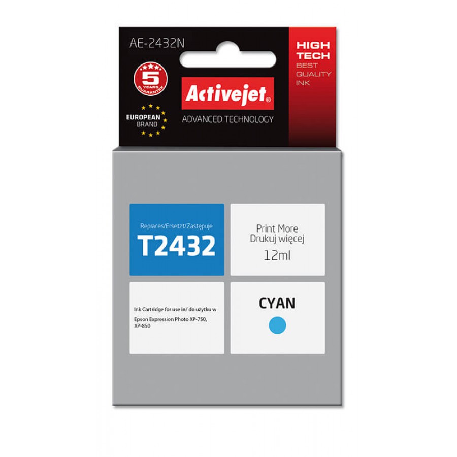 ActiveJet AE-2432N tusz cyan do drukarki Epson zamiennik Epson T2432 12ml