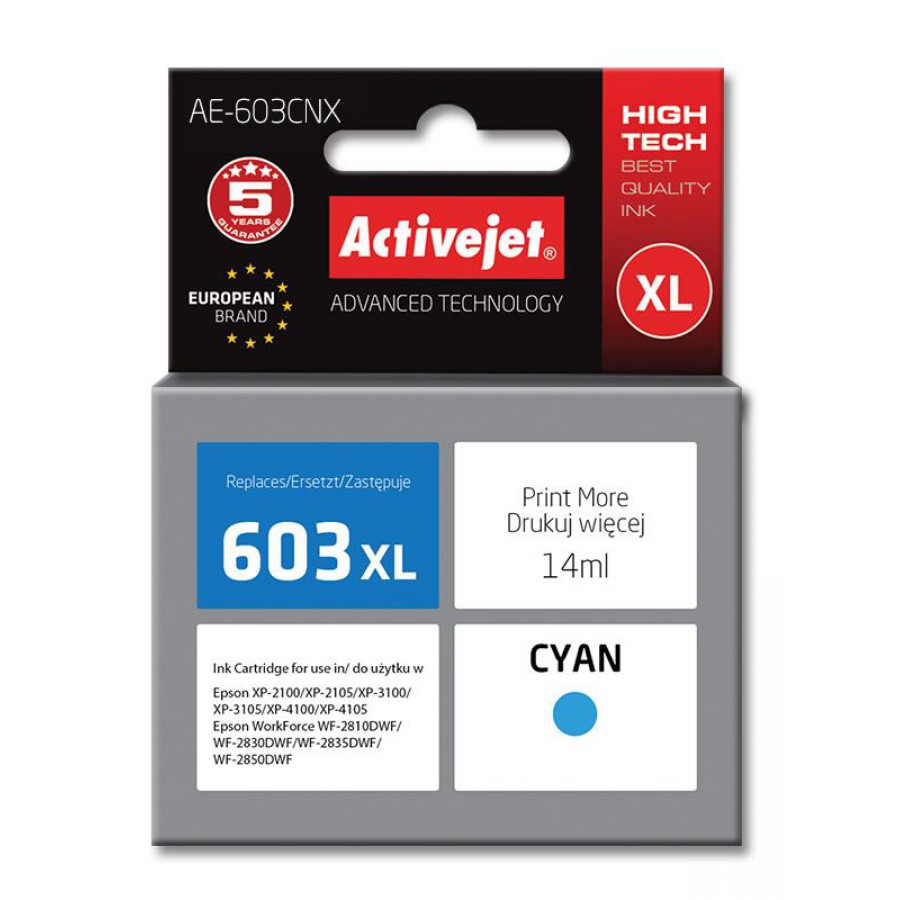 Tusz Activejet AE-603CNX zamiennik Epson 603XL T03A24 14ml niebieski