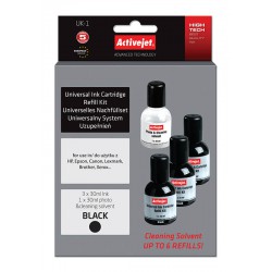 ActiveJet UK-1 czarny, uniwersalny system uzupełnień 3x30ml + płyn do czyszczenia głowicy 1x30ml