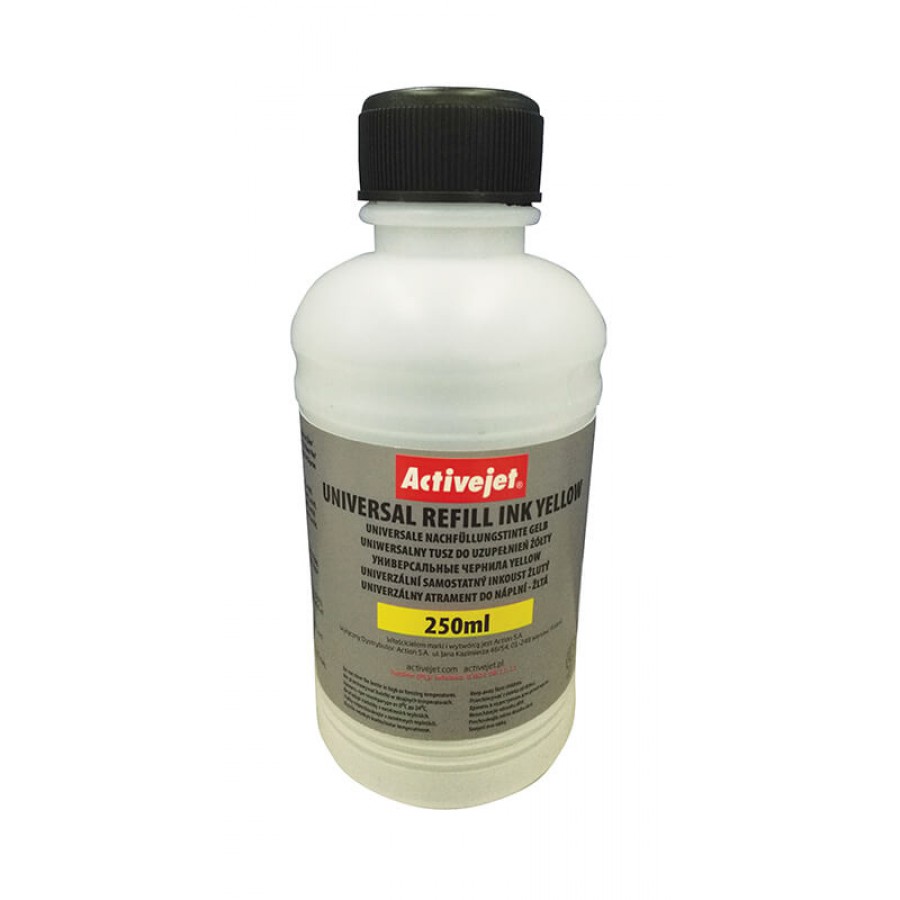 Activejet uniwersalny tusz do uzupełnień Yellow 250ml URB-250Y