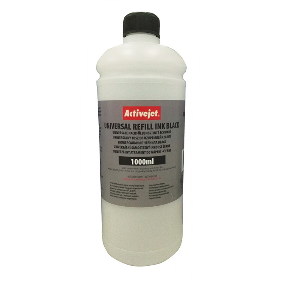 ActiveJet Uniwersalny tusz do uzupełnień 1000ml Black URB-1000Bk