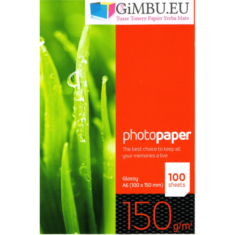 Gp6-150g100 Gimbu Papier Foto Błyszczący A6 100szt 150g