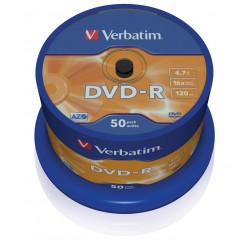 DVD-R Verbatim 4.7GB X16 Matt Silver 50 Cake