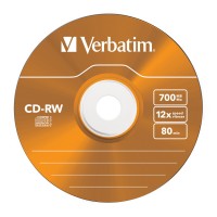 CD-RW Verbatim 700MB Colour X12 5 Slim