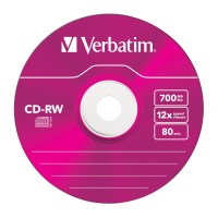 CD-RW Verbatim 700MB Colour X12 5 Slim