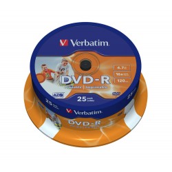 DVD-R Verbatim 4.7GB X16 Printable 25 Cake Id Brand