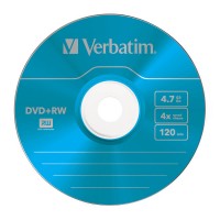 DVD+RW Verbatim Color 4.7GB X4 5-Pak Slim