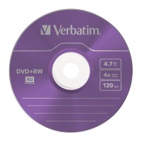 DVD+RW Verbatim Color 4.7GB X4 5-Pak Slim