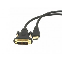 Kabel HDMI(M)->DVI-D(M)(18+1) 1.8m Single Link Pozłacane Styki Gembird