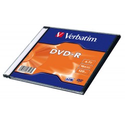 DVD-R Verbatim 4.7GB X16 Matt Silver 100 Slim