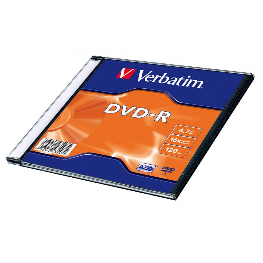 DVD-R Verbatim 4.7GB X16 Matt Silver 100 Slim