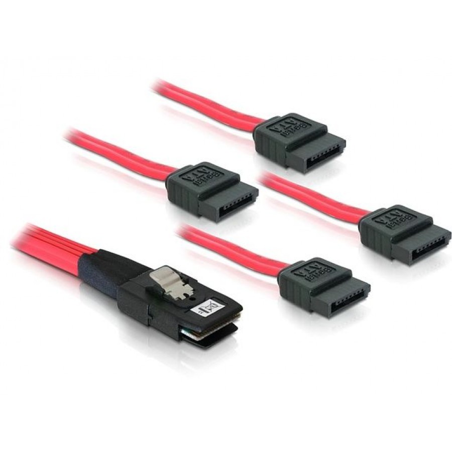 Kabel Sas 36pin Mini->Sata 7pin X4 100cm Delock